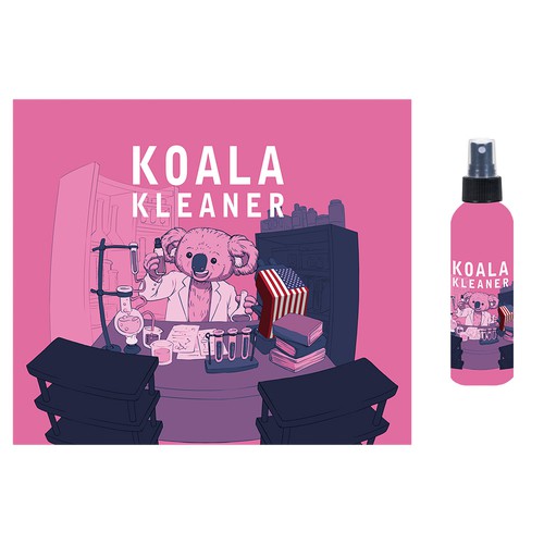Purple and pink design with the title 'Koala Kleaner'