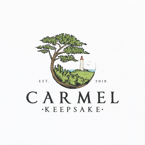 Bird logo with the title 'Logo for Carmel Keepsake'