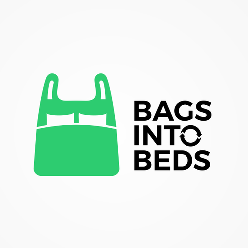 Bed design with the title 'Logo design for Bags Into Beds'