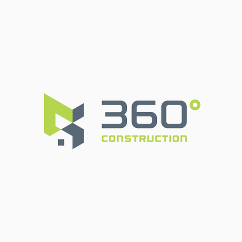 Blueprint design with the title '360° Construction – Modern Brand Identity'