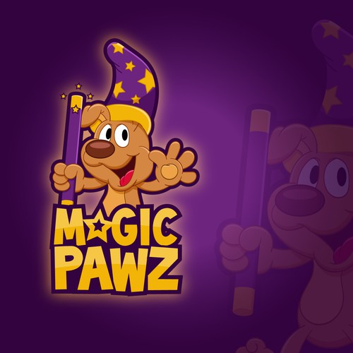 Magic wand logo with the title 'Dog/Kids/Pet Logo'