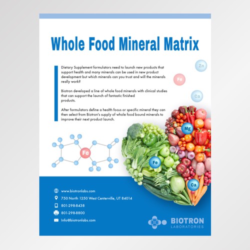Healthy food design with the title 'Biotron Brochure'