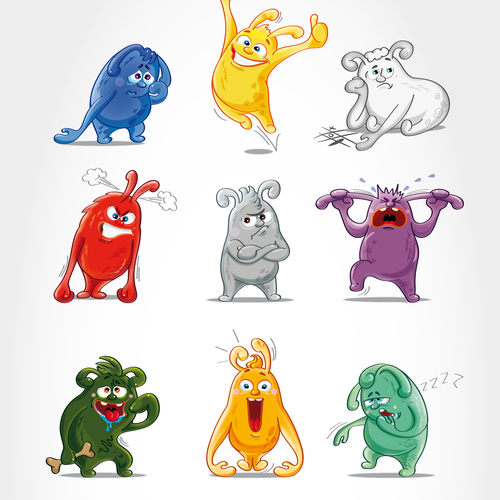 Set design with the title 'Characters set for children’s products '