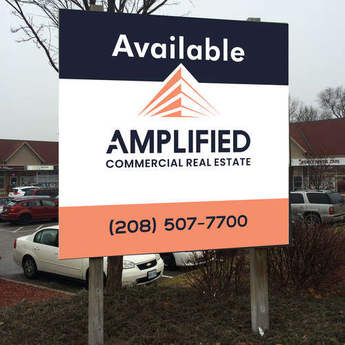 Builder design with the title 'Bold and Contemporary Sign for Commercial Real Estate Startup'