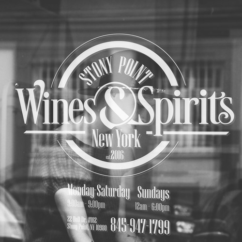 Liquor store design with the title 'Wines & Spirits shop'