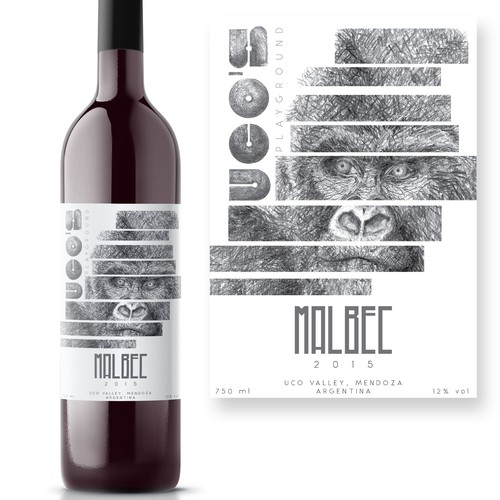 Drawing label with the title 'Hand drawn wine label'