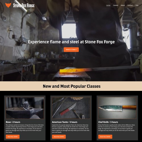 Blacksmith design with the title 'Stone Fox Forge'