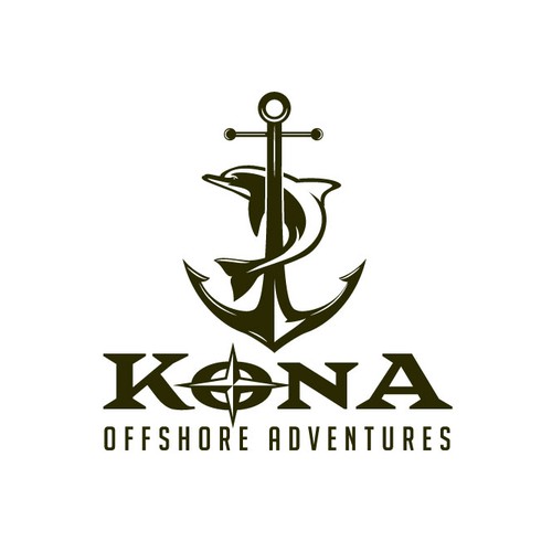 Adventure logo with the title 'Snorkel tours, whale watching and sports fishing charters in Hawaii, Logo design'