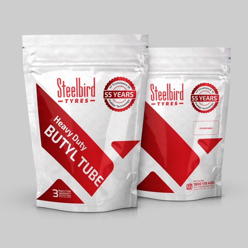 Car packaging with the title 'Steelbird Butyl Tube Packaging'