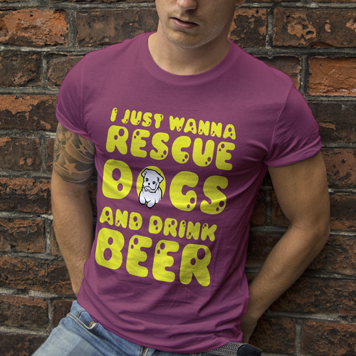 Dog t-shirt with the title 'rescue dogs'