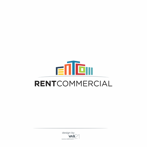 Commercial logo with the title 'Rent Commercial - real estate logo'