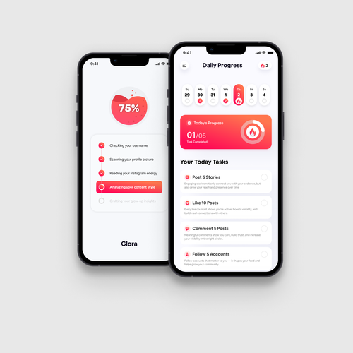Intuitive design with the title 'AI Instagram scanner mobile app'