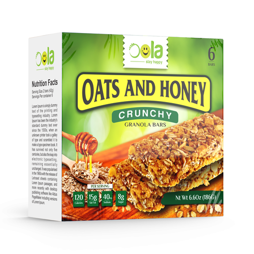 Honey packaging with the title 'Design a beautiful granola bar box!!'