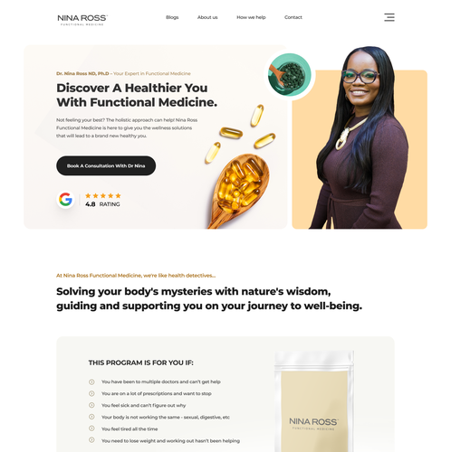 Pharmaceutical website with the title 'Website design for a medical company'