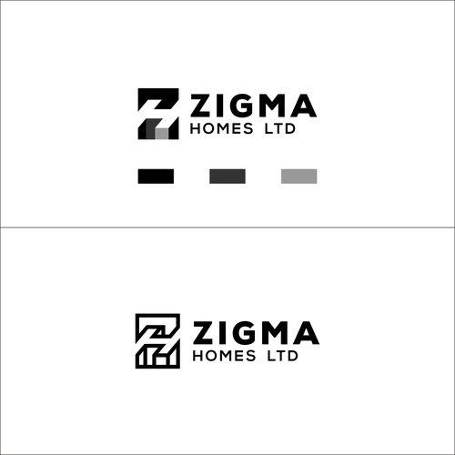 3D logo with the title 'ZH Monogram logo for Zigma Homes Ltd.'