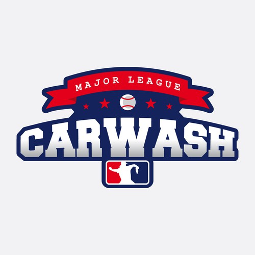 Carwash logo with the title 'Bold logo for baseball carwash'