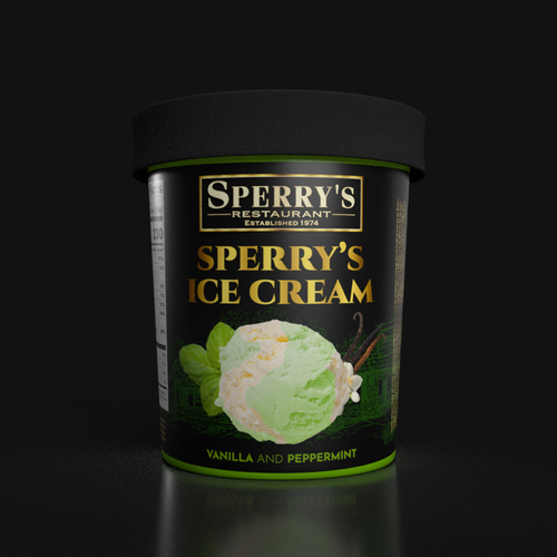 Ice cream packaging with the title 'ICE  CREAM'