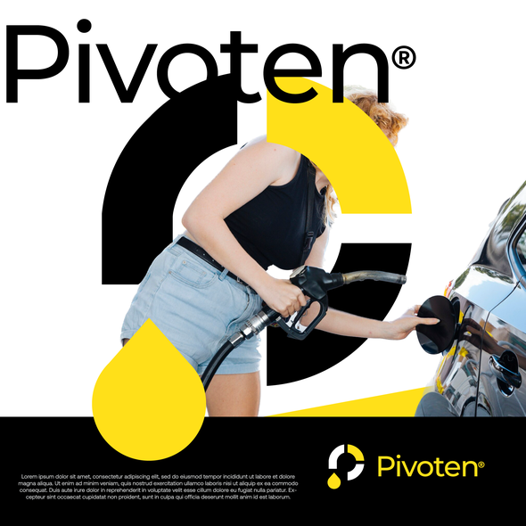 Gas station logo with the title 'Pivoten'