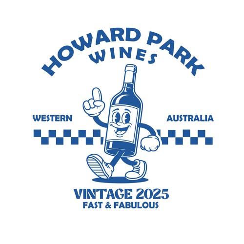 Restaurant t-shirt with the title 'HOWARD PARK WINES 2025 T-SHIRT DESIGN'