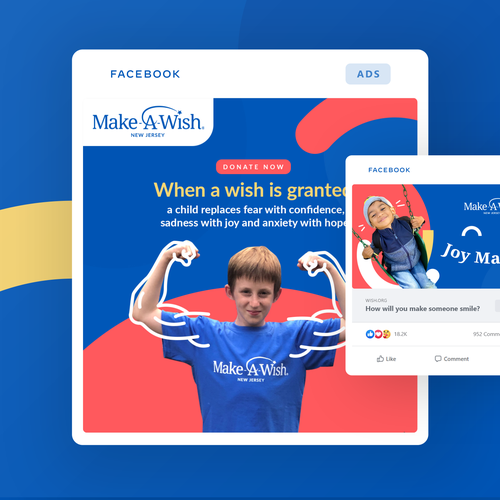 Organization design with the title 'Non Profit Attractive Facebook Ads'