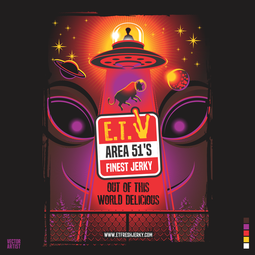 Sci-fi t-shirt with the title 'Area 51 Jerky'