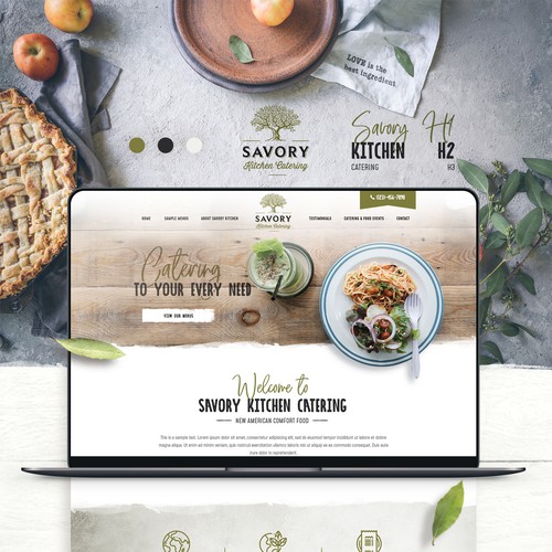 Vintage website with the title 'Catering homepage presentation'