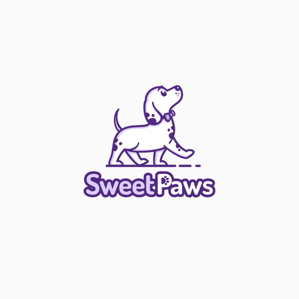 Dog paw logo with the title 'Sweet Paws doggy daycare logo'