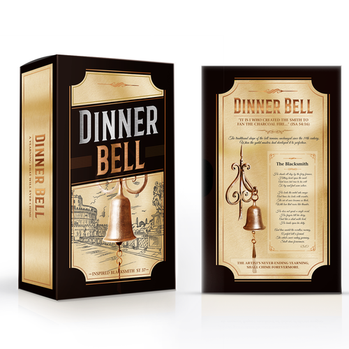Amazon packaging with the title 'Dinner bell, packaging design'