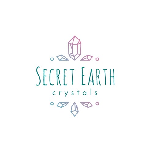 Stone design with the title 'Logo Concept for Secret Earth Crystals'