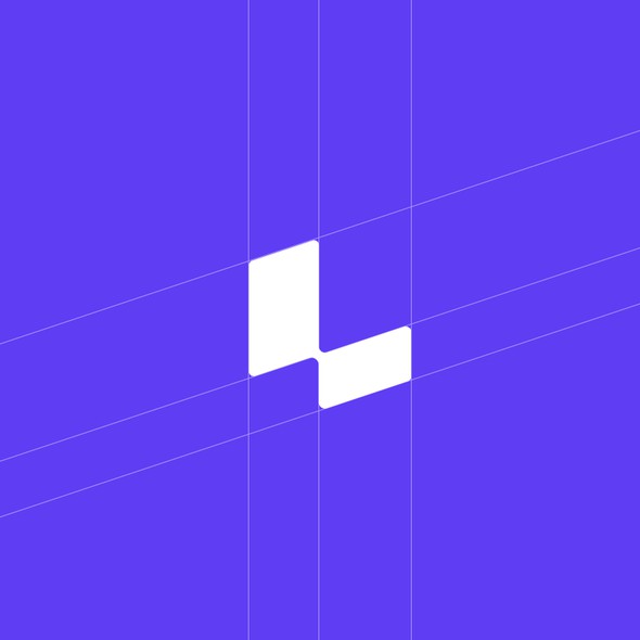 Purple brand with the title 'Trendy Brand Identity Design for Loues Startup'