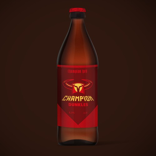 Red packaging with the title 'Label design for Beer Brand'