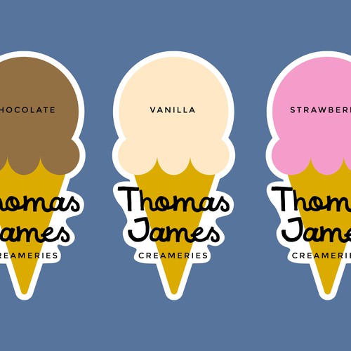 Cream logo with the title ''Thomas James Creameries' logo'