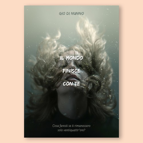 Romantic book cover with the title 'Book cover for a romantic sci-fi novel'