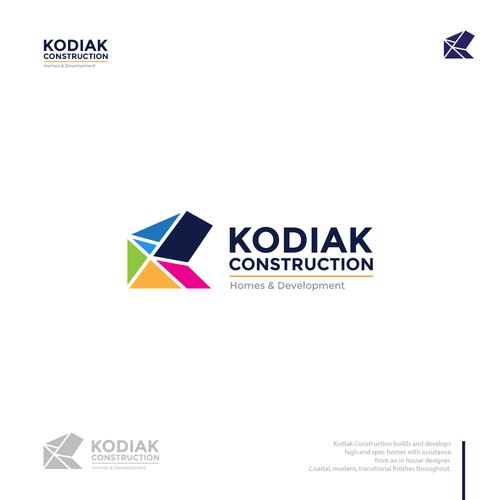 Mosaic logo with the title 'Logo concept for contruction'