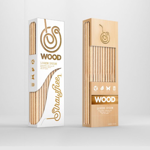 Recycling logo with the title 'strawfree'