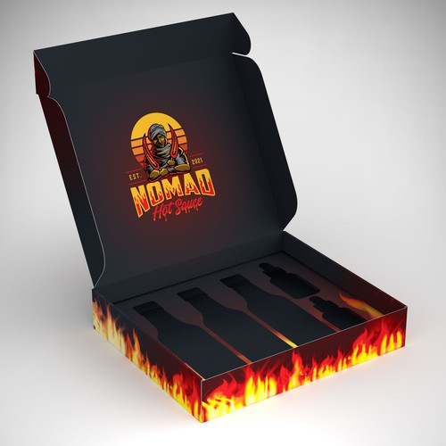 Gift box design with the title 'Various Hot Sauce Box'