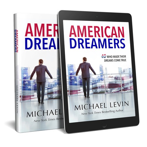Management book cover with the title 'Book cover design for "American Dreamers"'
