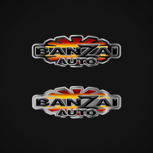 Embossed logo with the title 'Fresh logo needed for: Banzai Auto!   New auto dealership. Cars'