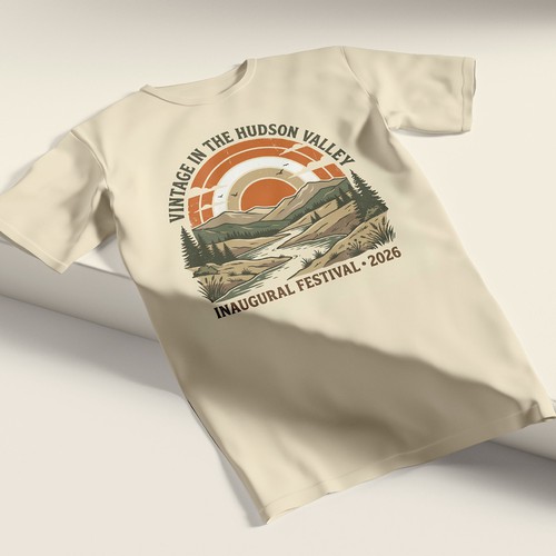 Vintage t-shirt with the title 'Vintage Festival T-Shirt Design | Hudson Valley 2026'
