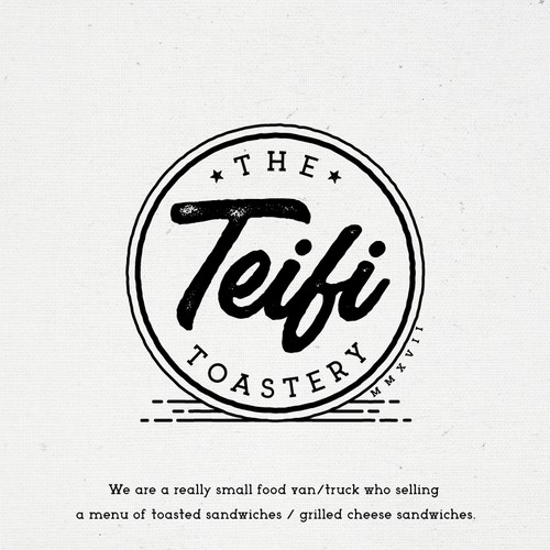 Food truck design with the title 'Logo design'