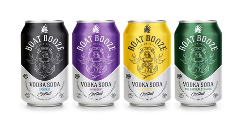 Vodka label with the title 'Coctail can design'