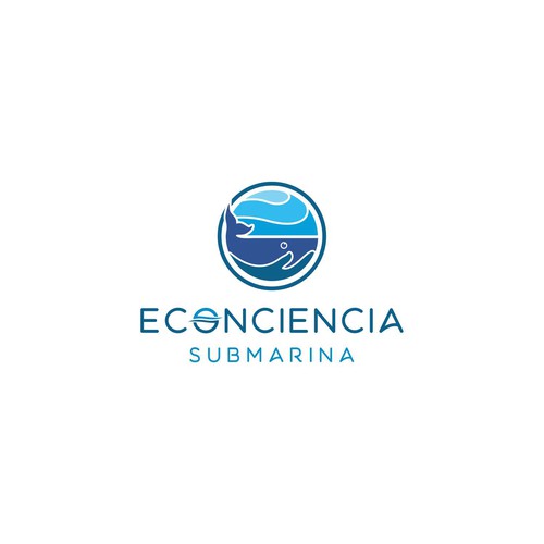 Whale logo with the title 'ECONCIENCIA SUBMARINA'