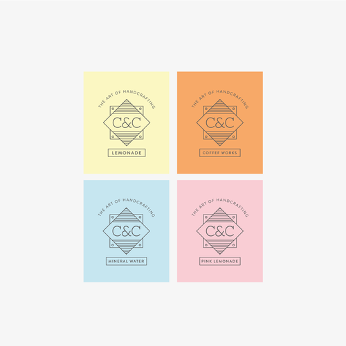 Pastel logo with the title 'C&C Coffee Works'