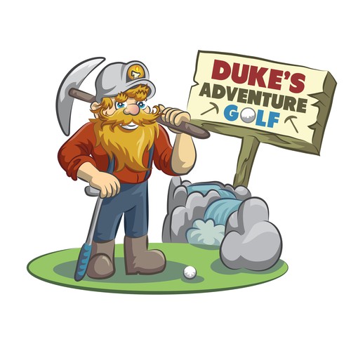 Miner logo with the title 'Duke's Adventure Golf'