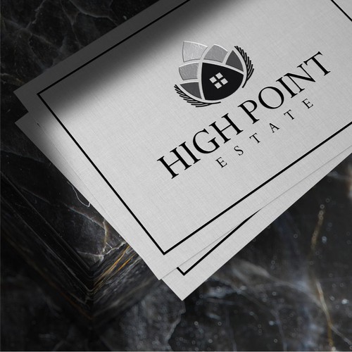 Pinecone design with the title 'High Point Estate'