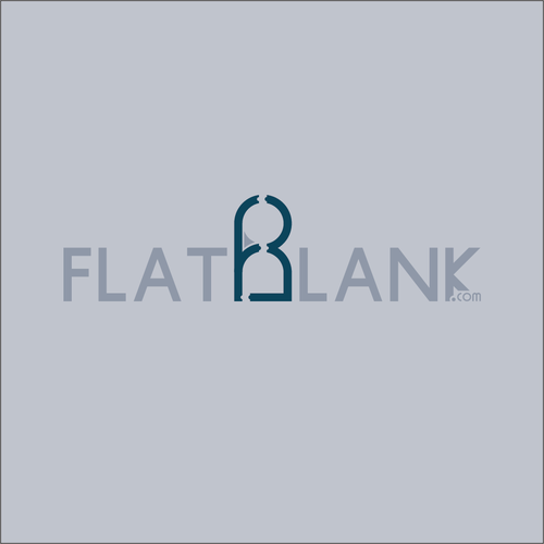 Metallic silver logo with the title 'Logo Concept for FlatBlank.com'