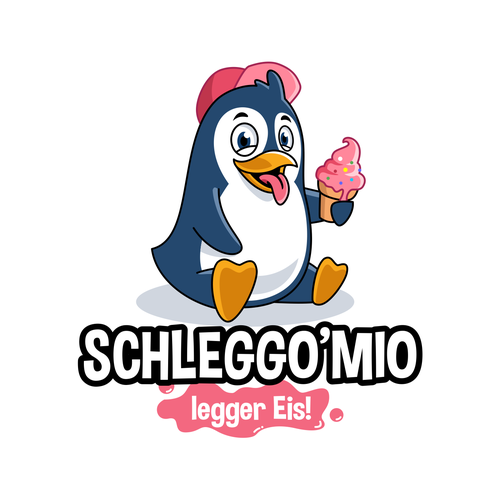 Ice design with the title 'Goofy Penguin Mascot'