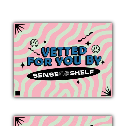 90s design with the title 'Postcard design for retail'