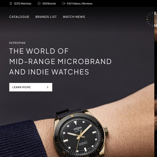 Watch design with the title 'Clean & modern web design'