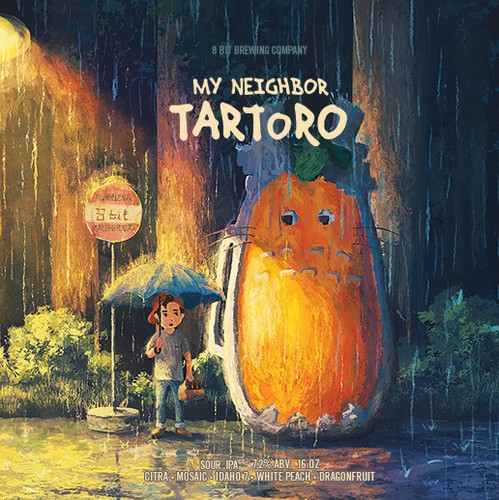 Rain design with the title '8bit brewing - my neighbot tartoro'